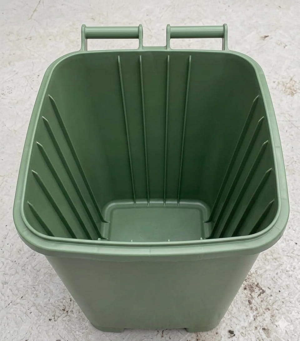 Garbage can after cleaning